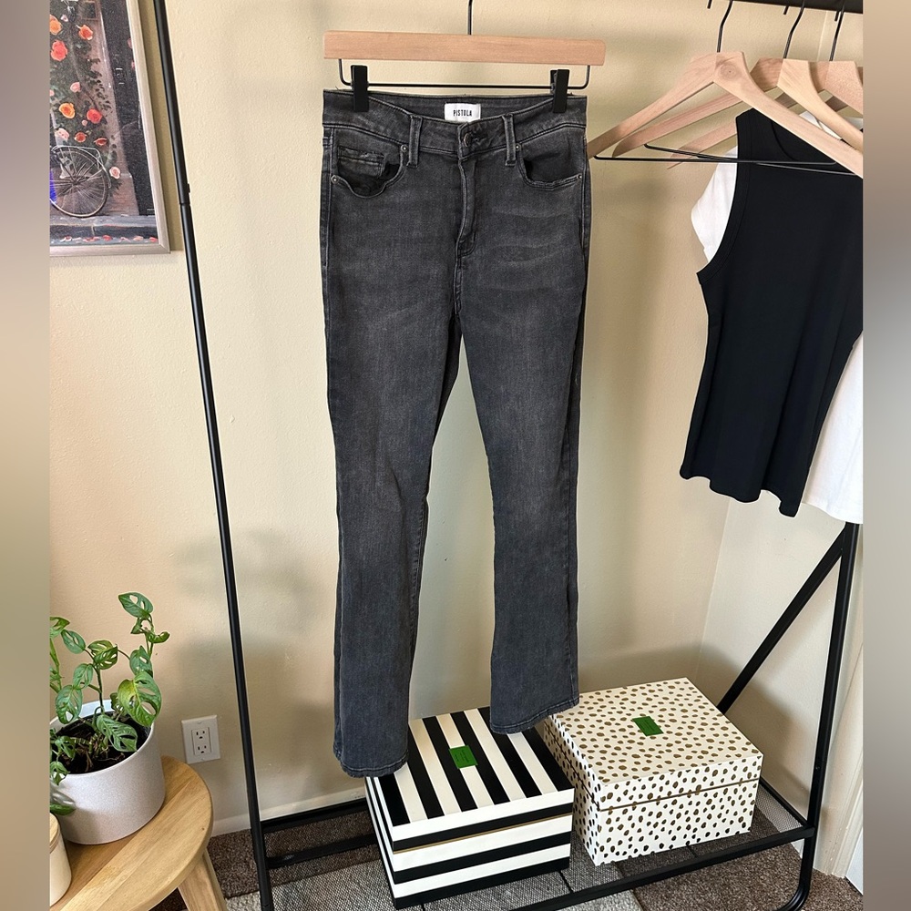 Pistola Dana Bootcut Jeans in Washed Black Size 26 - Picture 3 of 12